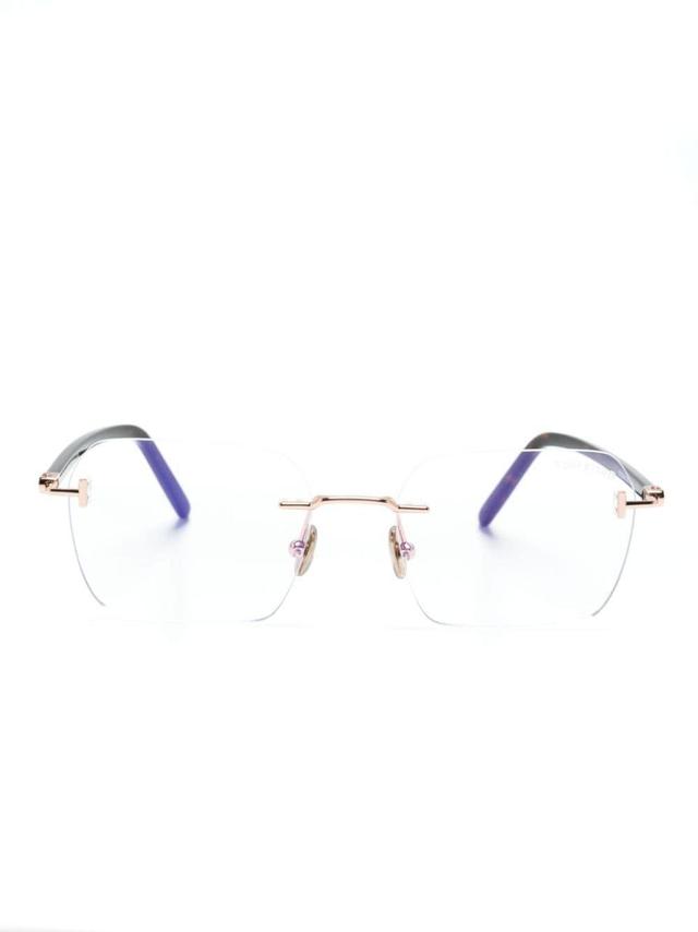 Rimless Rectangle-frame Glasses In Gold Product Image