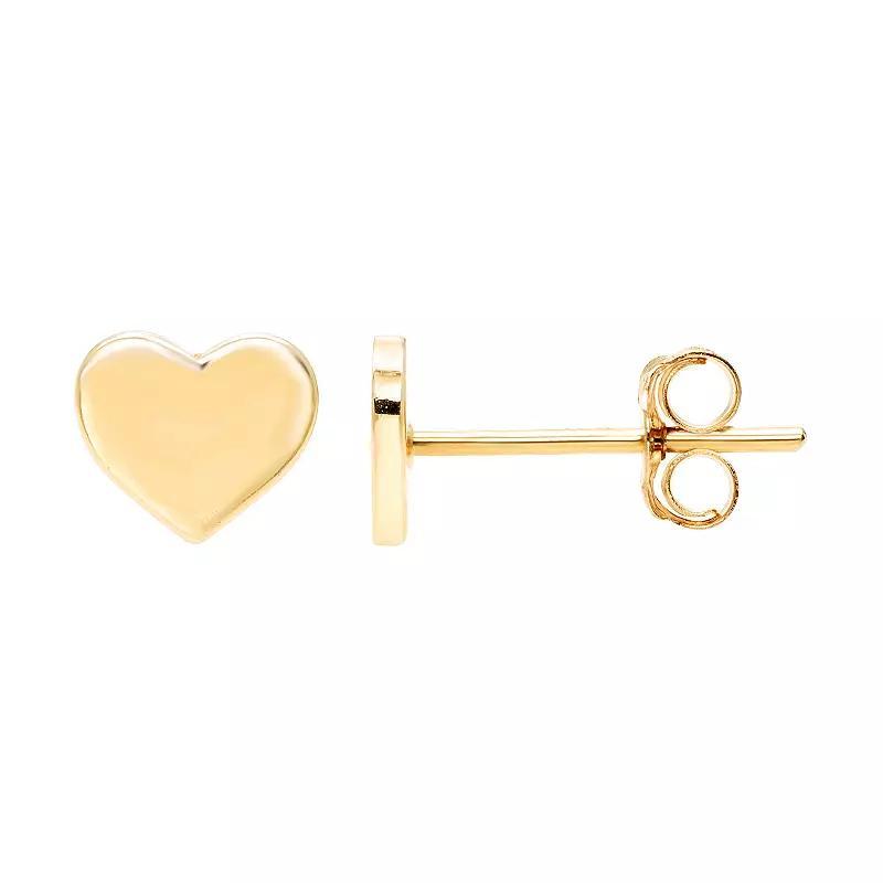 Theia Sky 14k Gold Dainty Heart Stud Earrings, Womens Product Image