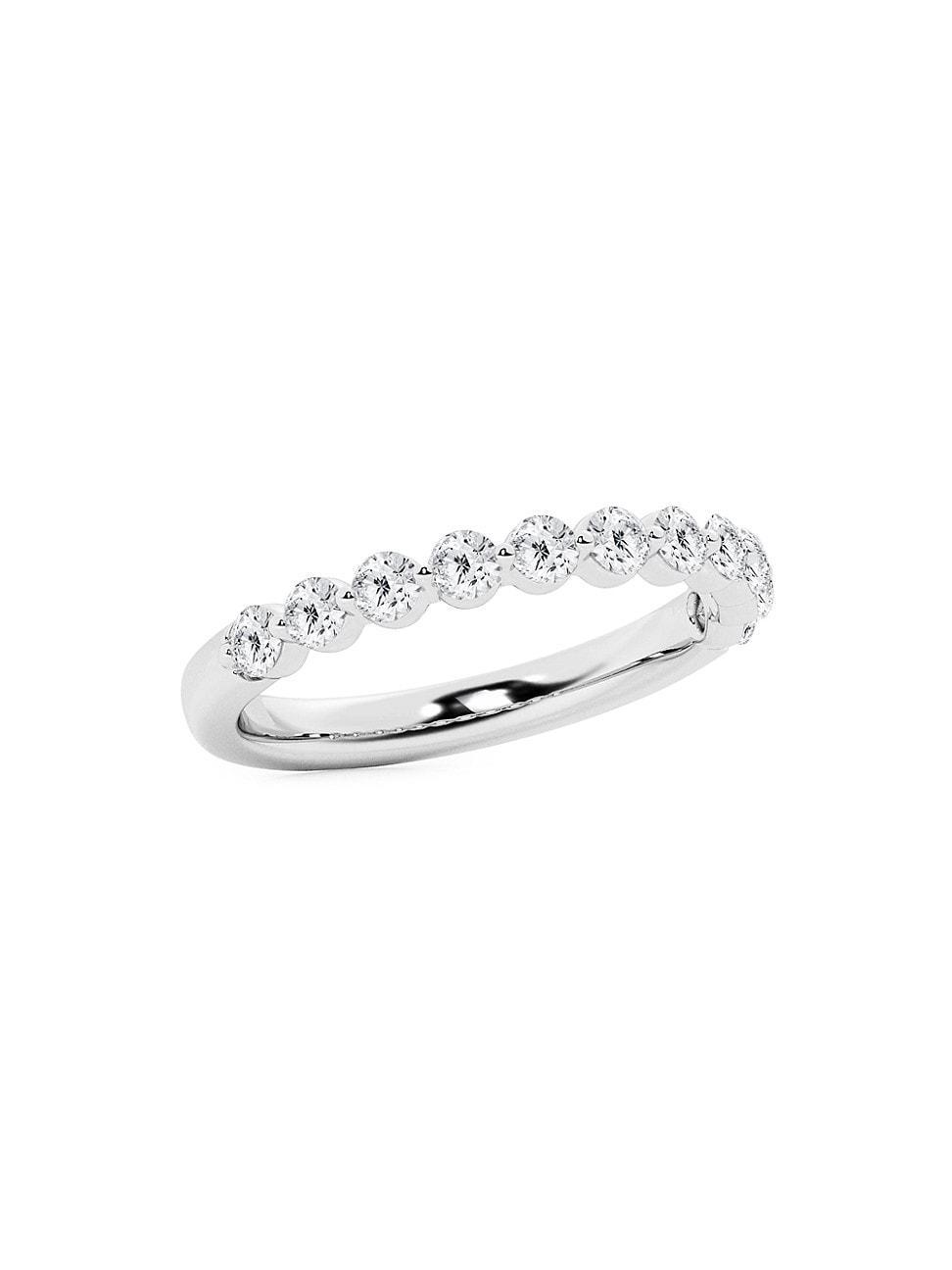 Womens 14K White Gold & 0.5 TCW Lab-Grown Diamond Band Product Image