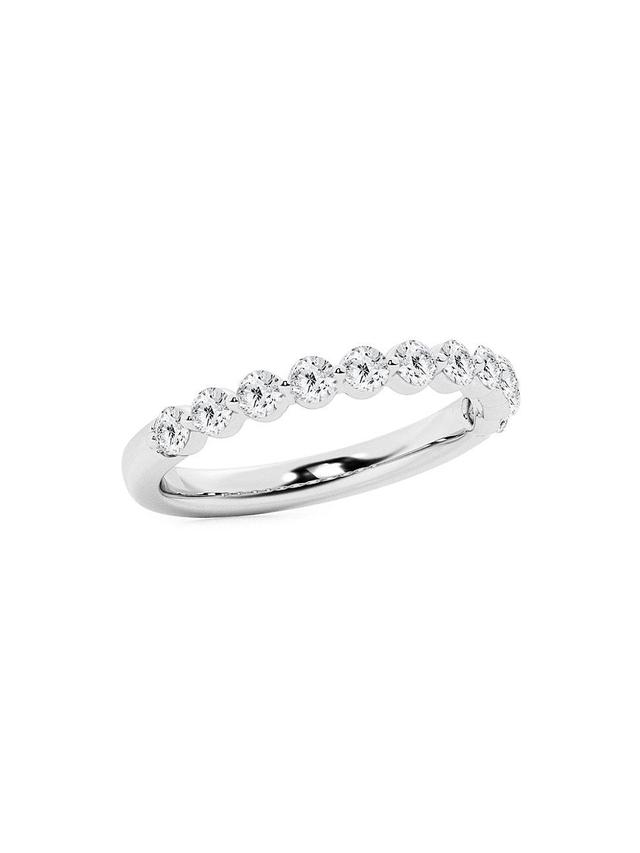 Womens 14K White Gold & 0.5 TCW Lab-Grown Diamond Band Product Image