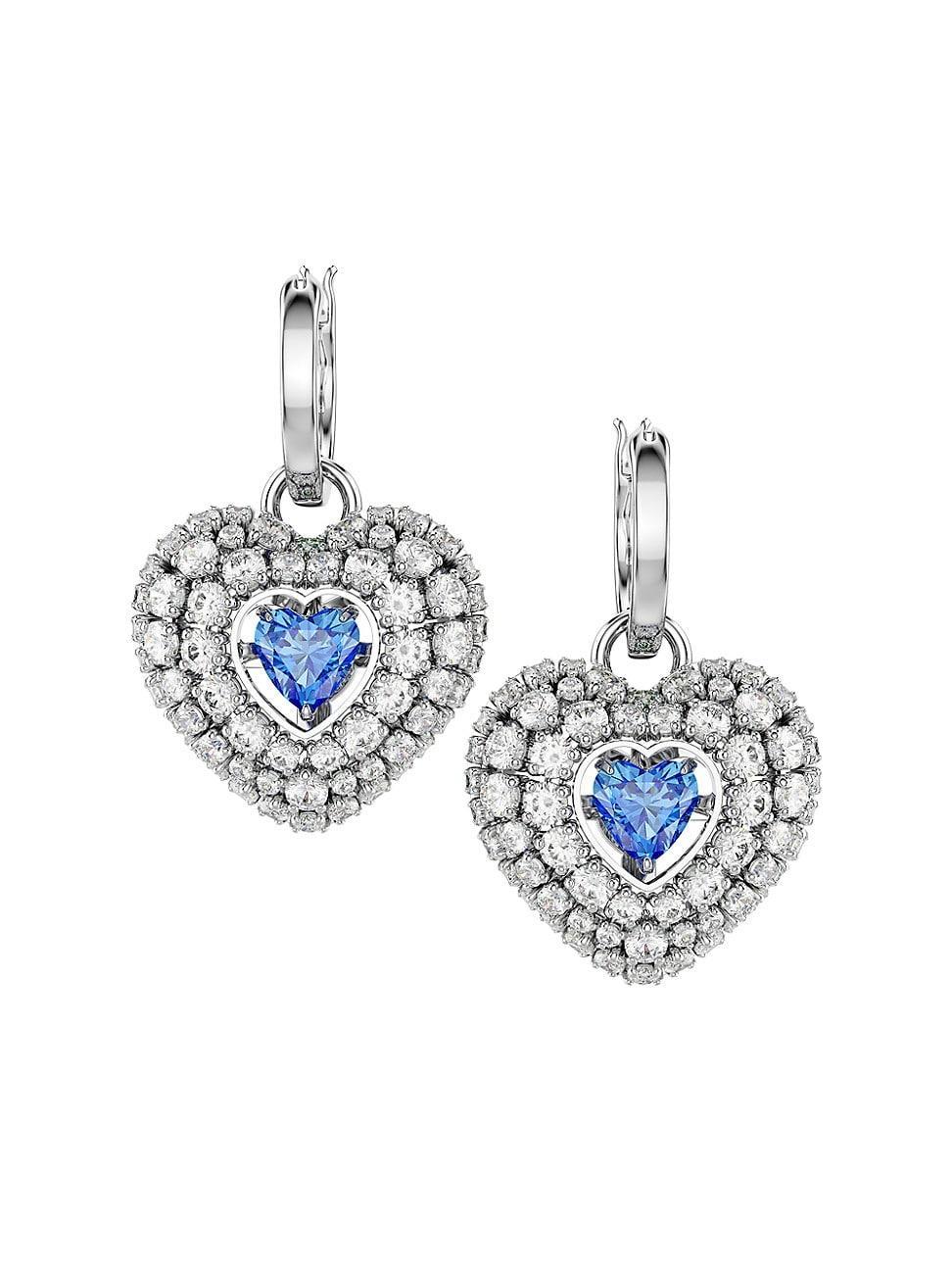 Womens Hyperbola Crystal Heart Drop Earrings Product Image