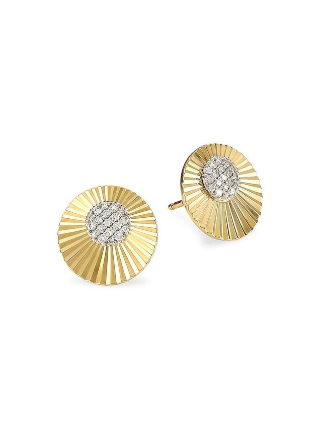 Womens Aura 14K Yellow Gold & Diamond Mini Stud Earrings Product Image