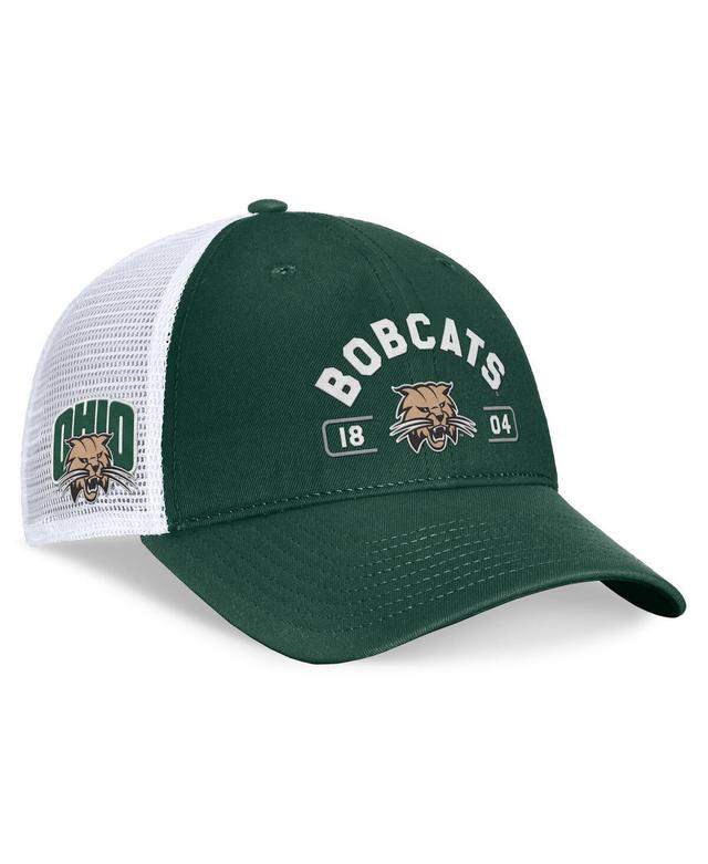 Top of the World Mens Green Ohio Bobcats Free Kick Trucker Adjustable Hat - Green, White Product Image