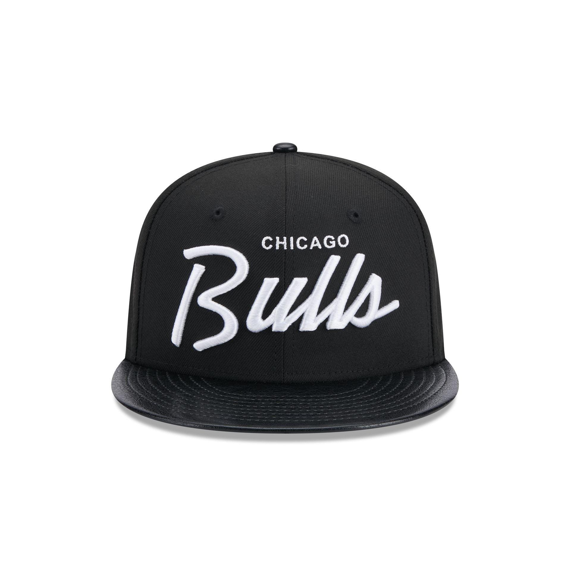 Chicago Bulls Faux Leather Visor 9FIFTY Snapback Hat Male Product Image