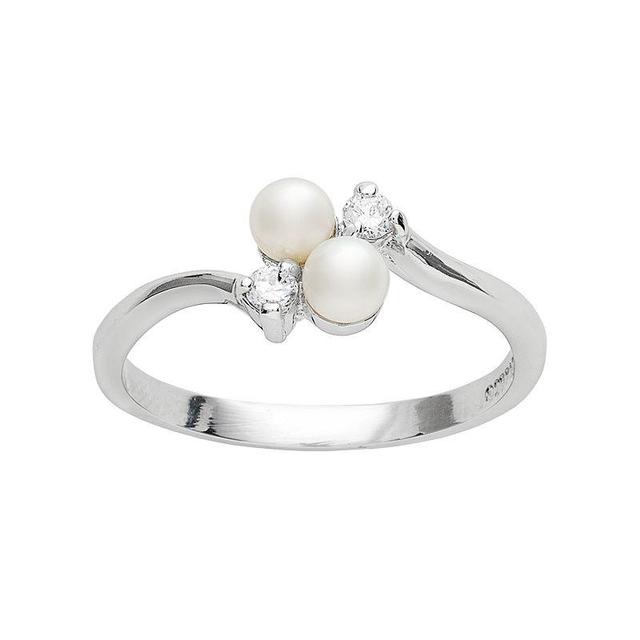 Traditions Jewelry Company Sterling Silver Freshwater Cultured Pearl Bypass Ring, Womens Product Image