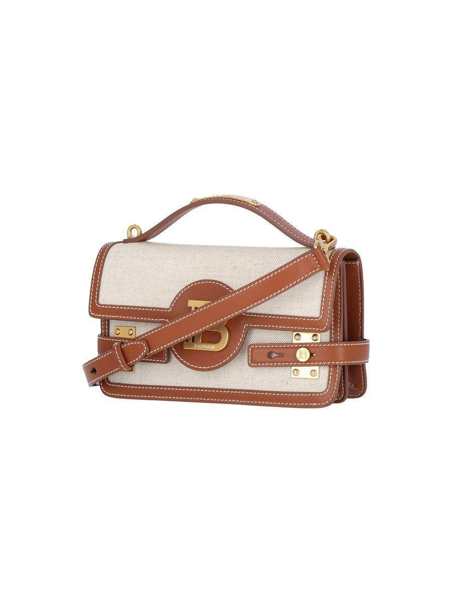 BALMAIN B-buzz 24 Handbag In Brown Product Image