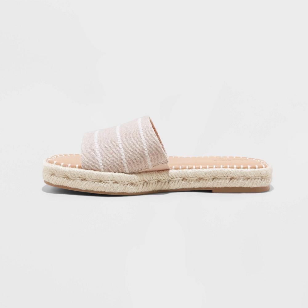 Womens Haddie Espadrille Slide Sandals - Universal Thread Beige 6 Product Image