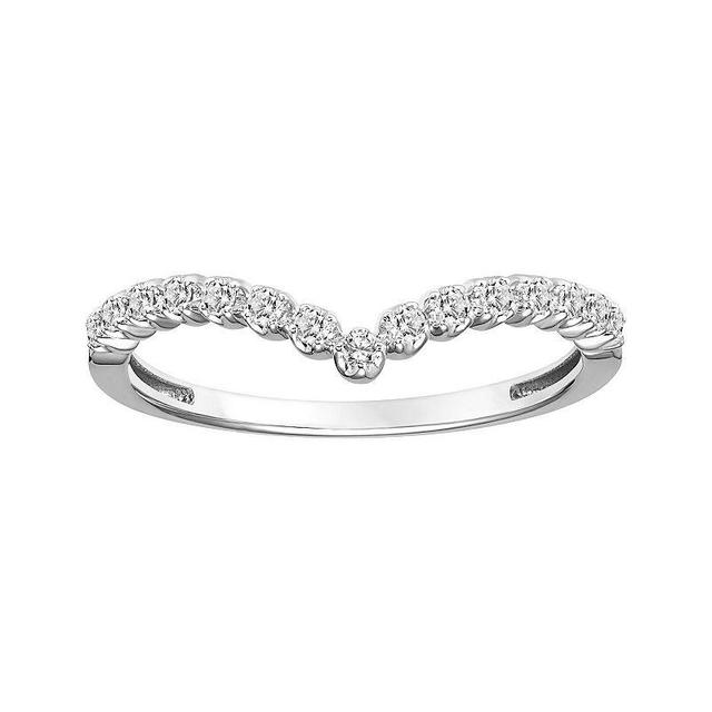 Love Always 10k White Gold 1/6 Carat T.W. Diamond Chevron Anniversary Ring, Womens Product Image