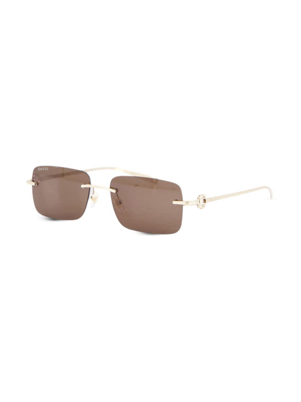 Square-frame Sunglasses In Gold Product Image