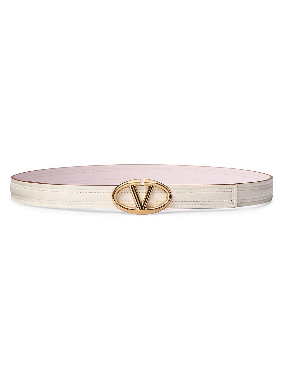 Womens The Bold Edition VLogo Shiny Calfskin Belt 20MM Product Image