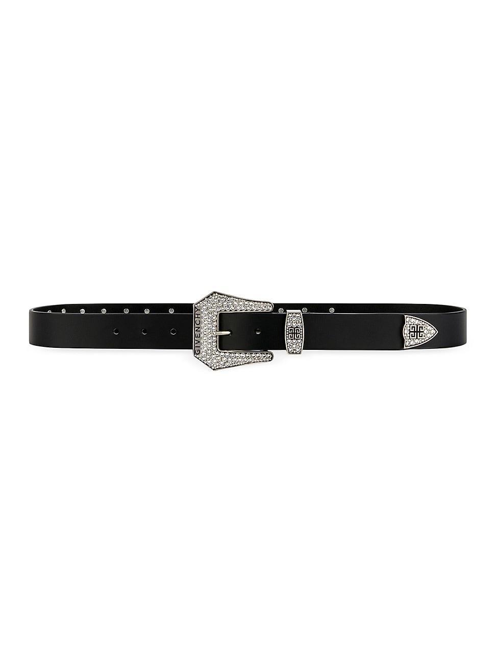 Mens Cowboy Belt In Leather With Strass Product Image