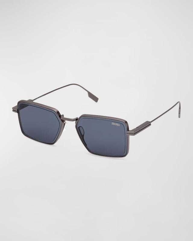 Men's EZ0243M Metal Rectangle Sunglasses Product Image