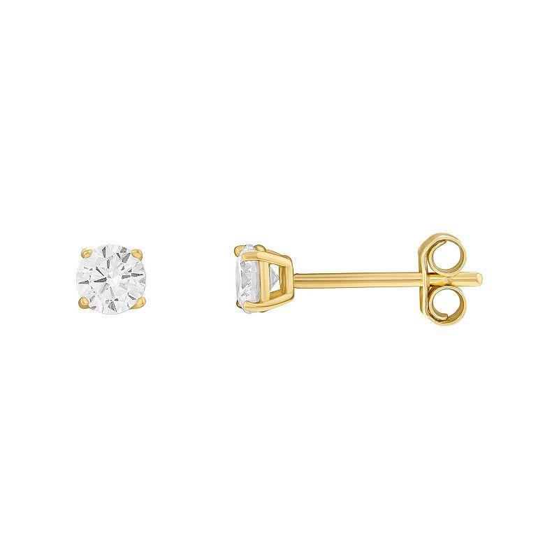 PRIMROSE 24k Gold Plated Cubic Zirconia Stud Earrings, Womens Yellow Product Image