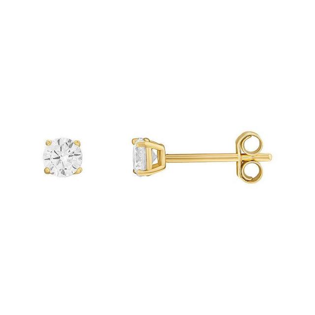 PRIMROSE 24k Gold Plated Cubic Zirconia Stud Earrings, Womens Yellow Gold Tone Clear Product Image