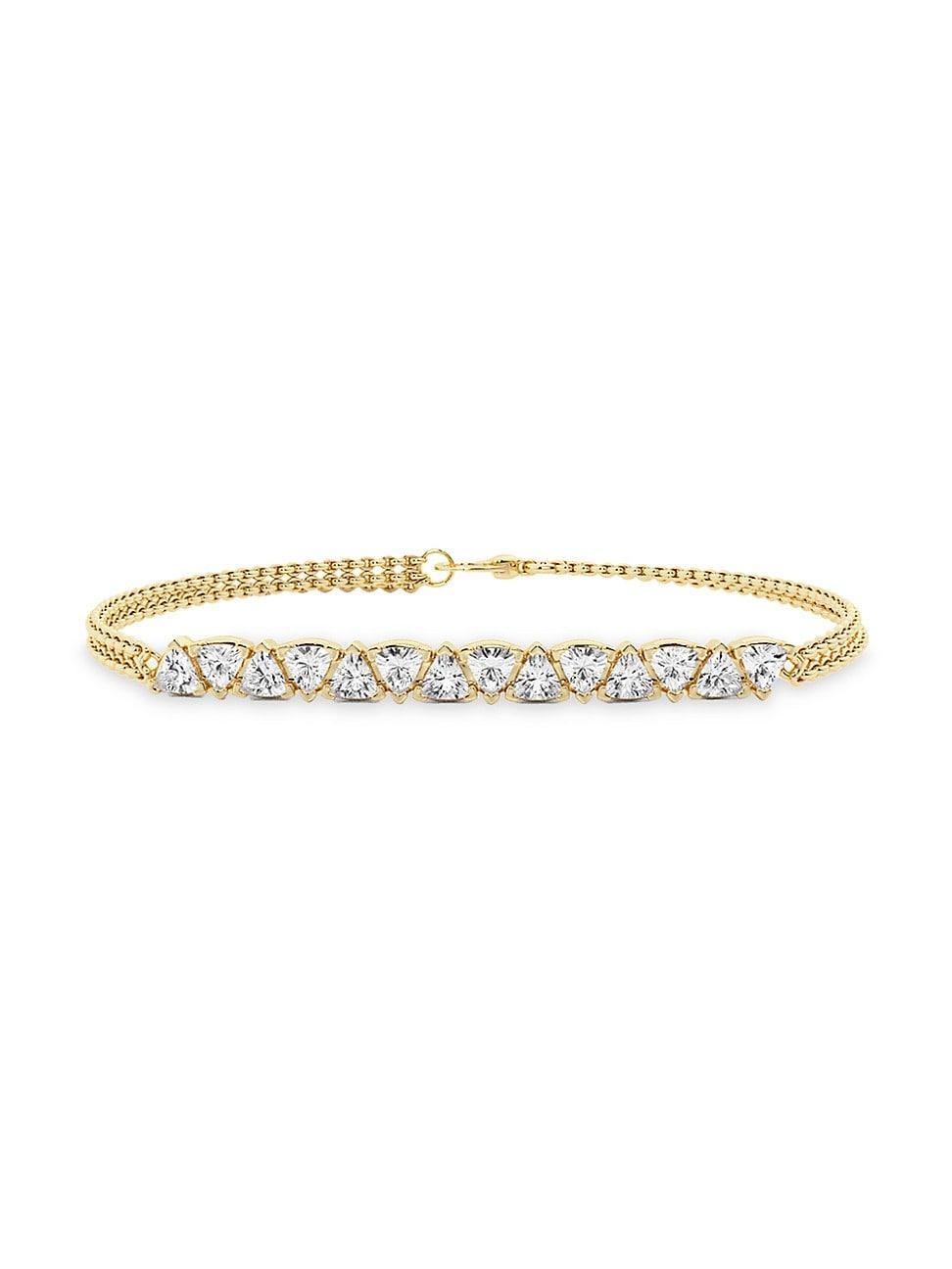 Womens Romancing 14K Yellow Gold & 1.1 TCW Lab-Grown Diamond Chain Bracelet Product Image