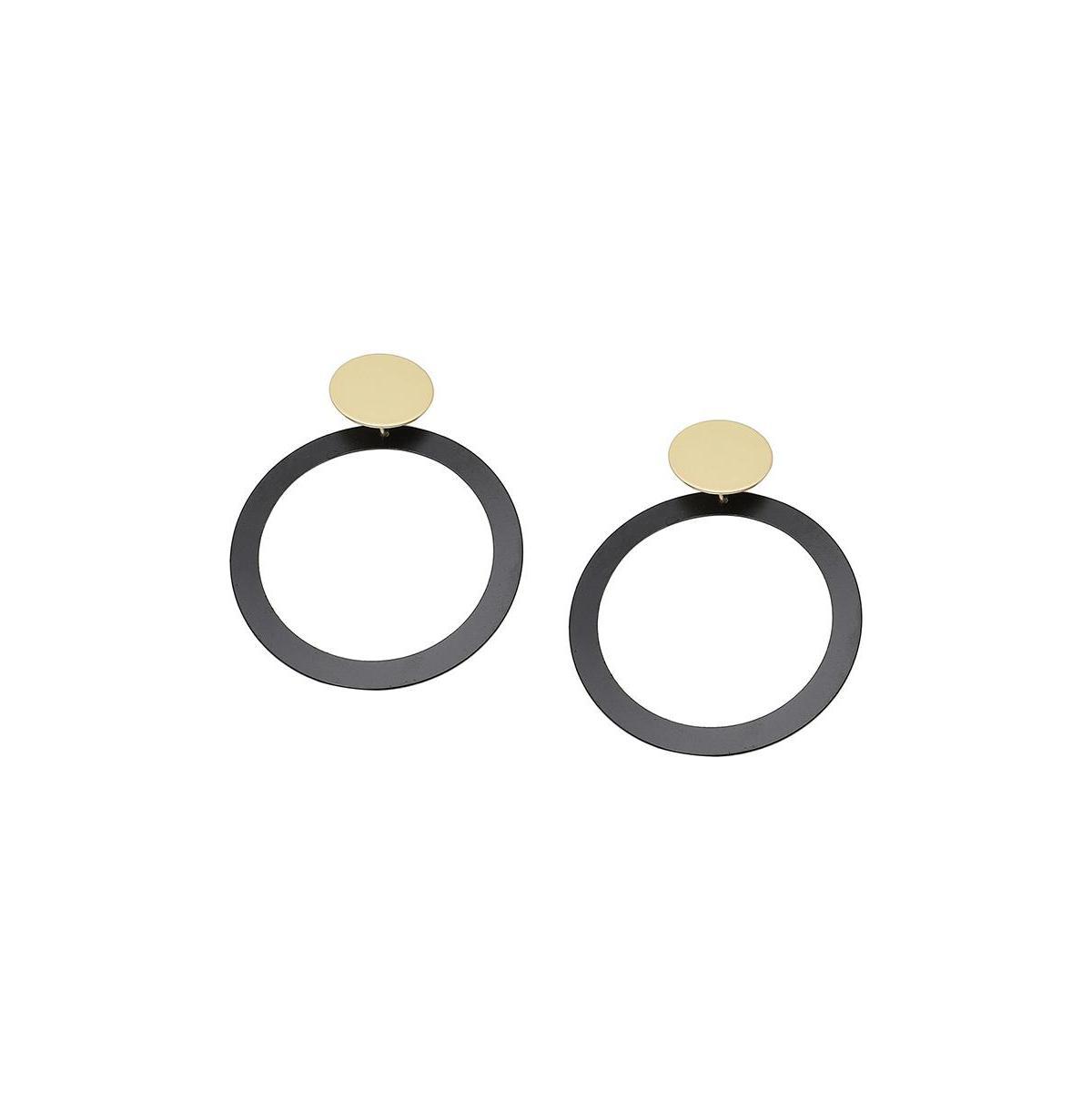 Sohi Womens Black Circular Drop Earrings Product Image