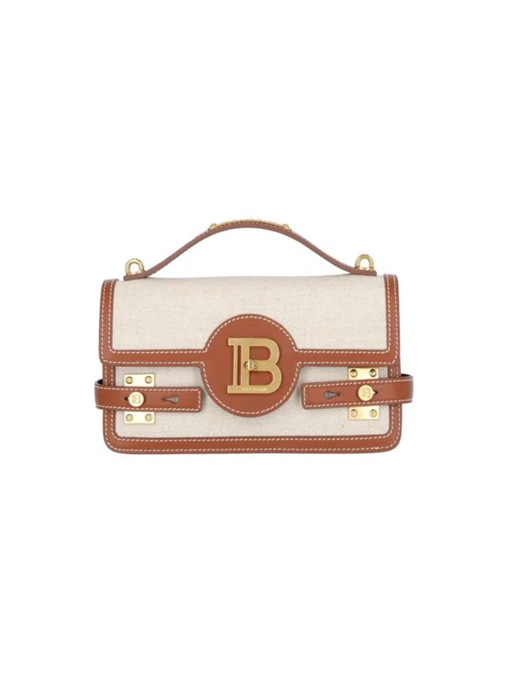 BALMAIN B-buzz 24 Handbag In Brown Product Image