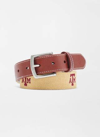 Peter Millar Mens Texas A&M Aggies Belt | Color: Khaki | Size: 44 Product Image