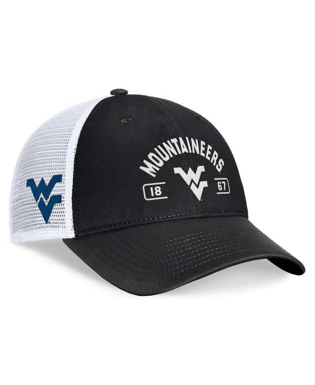 Top of the World Mens Black West Virginia Mountaineers Free Kick Trucker Adjustable Hat - Black, White Product Image