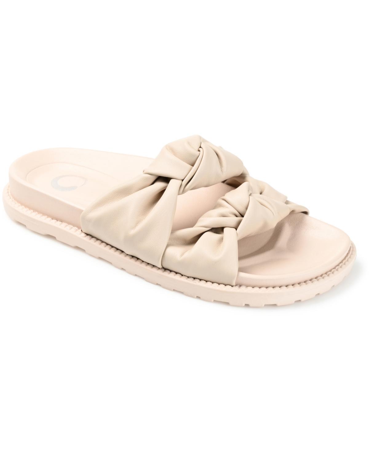 Journee Collection Melanie Womens Slide Sandals Ivory Product Image