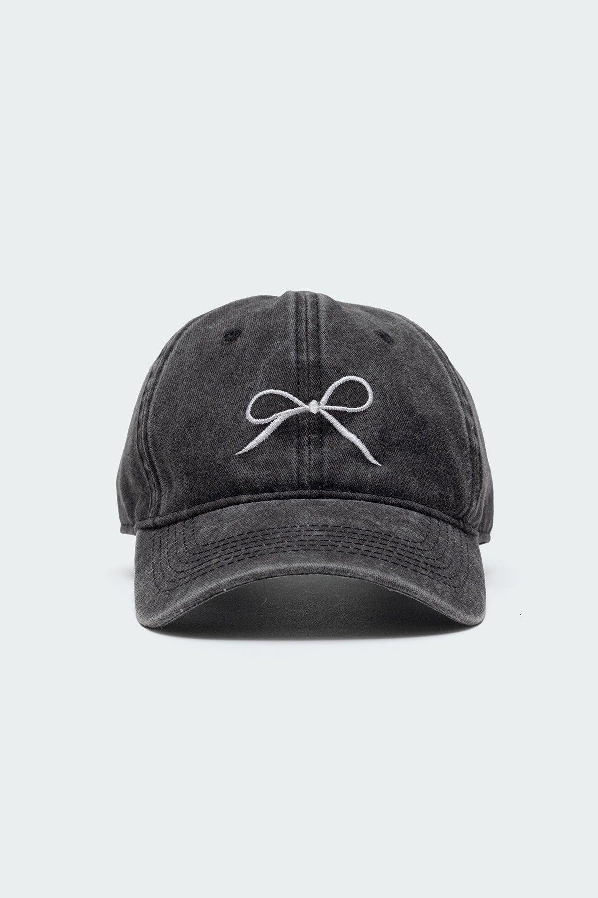 Embroidered Bow Washed Baseball Cap Product Image