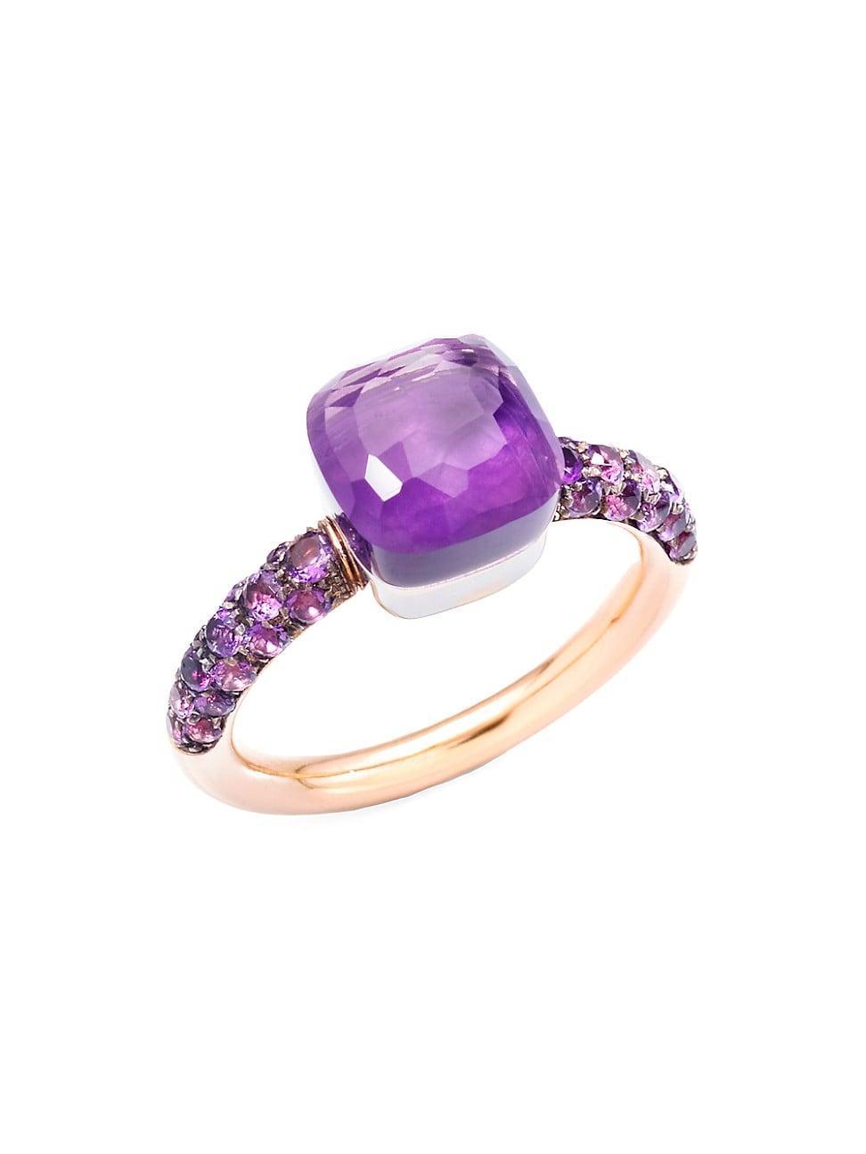 Womens Nudo Classic Petit Two-Tone 18K Gold, Amethyst & Jade Ring Product Image