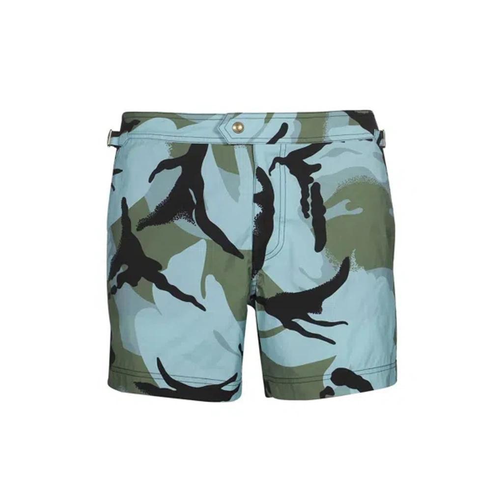 Printed Swim Shorts In Blue Product Image