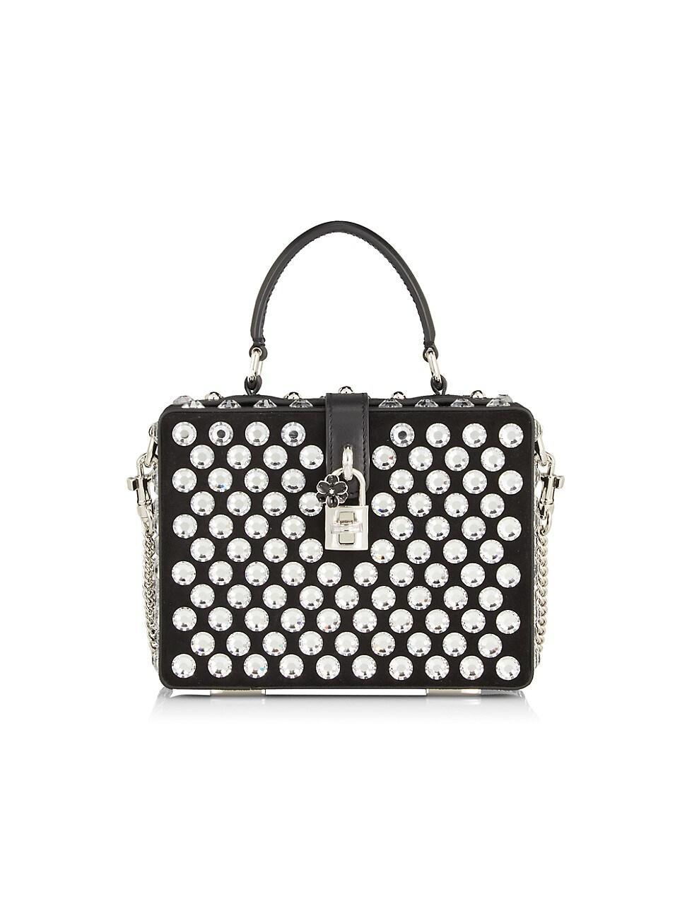 Womens Strass-Embellished Leather Box Bag Product Image