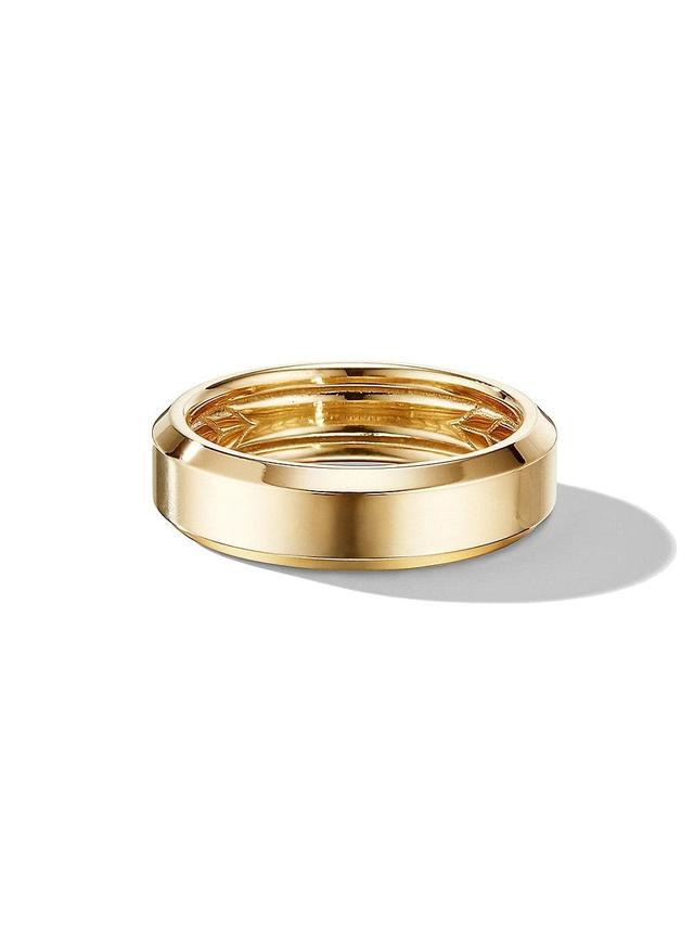 Mens Beveled Band Ring in 18K Yellow Gold Product Image