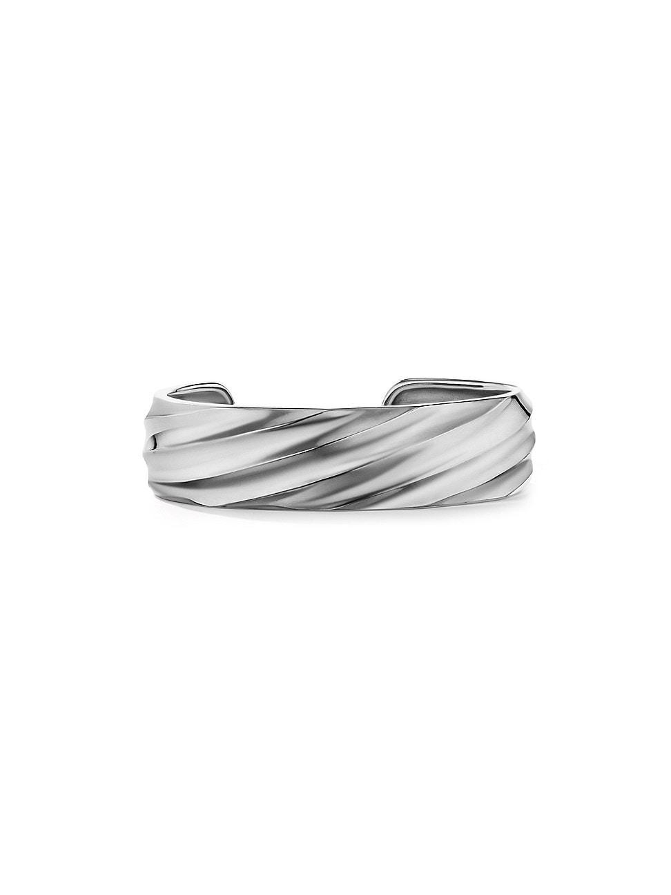 Womens Cable Edge Cuff In Sterling Silver Product Image