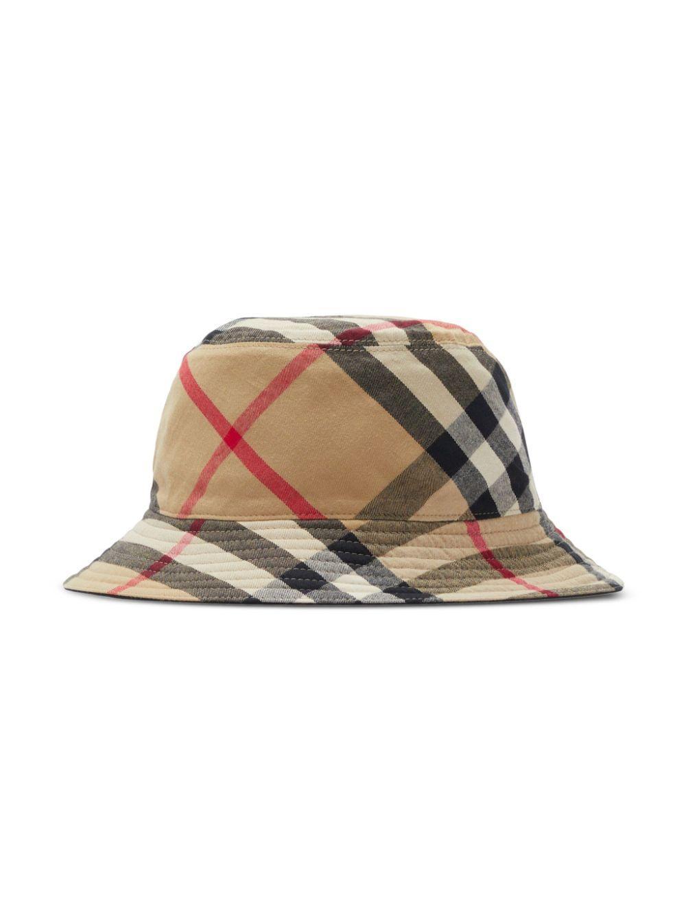 BURBERRY Vintage Check Reversible Bucket Hat In Black Product Image