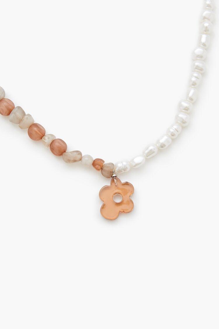 Beaded Faux Stone & Pearl Necklace | Forever 21 Product Image