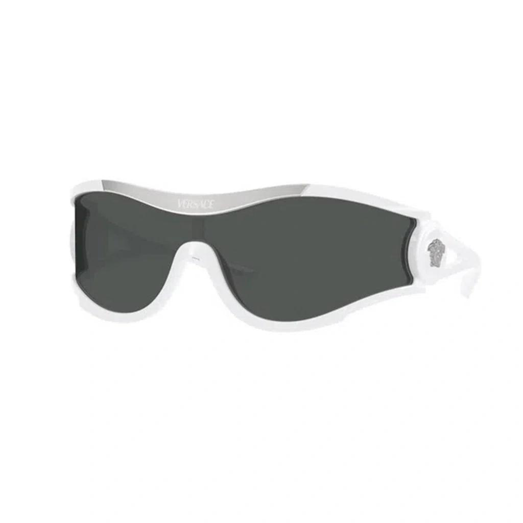 VERSACE Medusa Medallion Shield Sunglasses In White Product Image