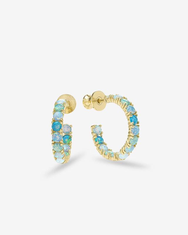 Heiress Ombré Hoops .75" - Gold|Blue Opal Ombré Product Image