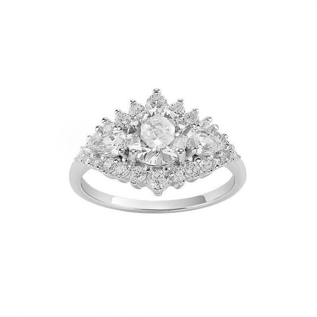 PRIMROSE Sterling Silver Cubic Zirconia Art Deco Ring, Womens Grey Product Image