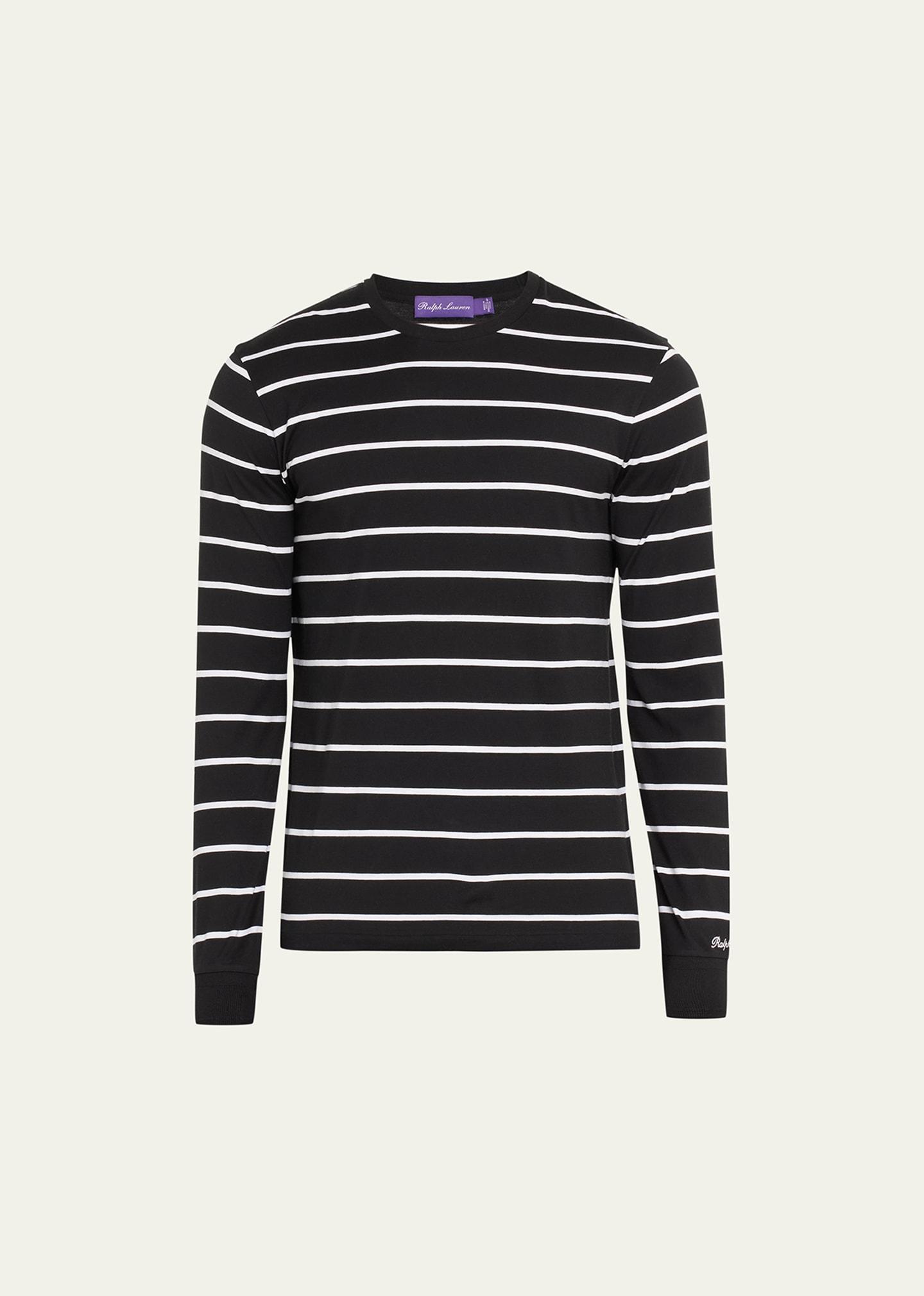 Mens Striped Cotton Long-Sleeve T-Shirt product image