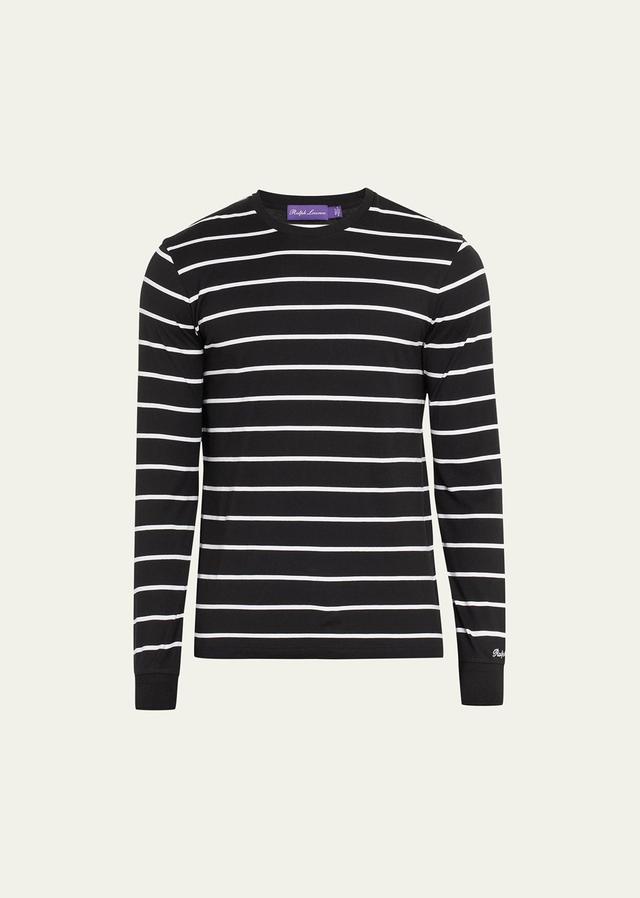 Mens Striped Cotton Long-Sleeve T-Shirt Product Image