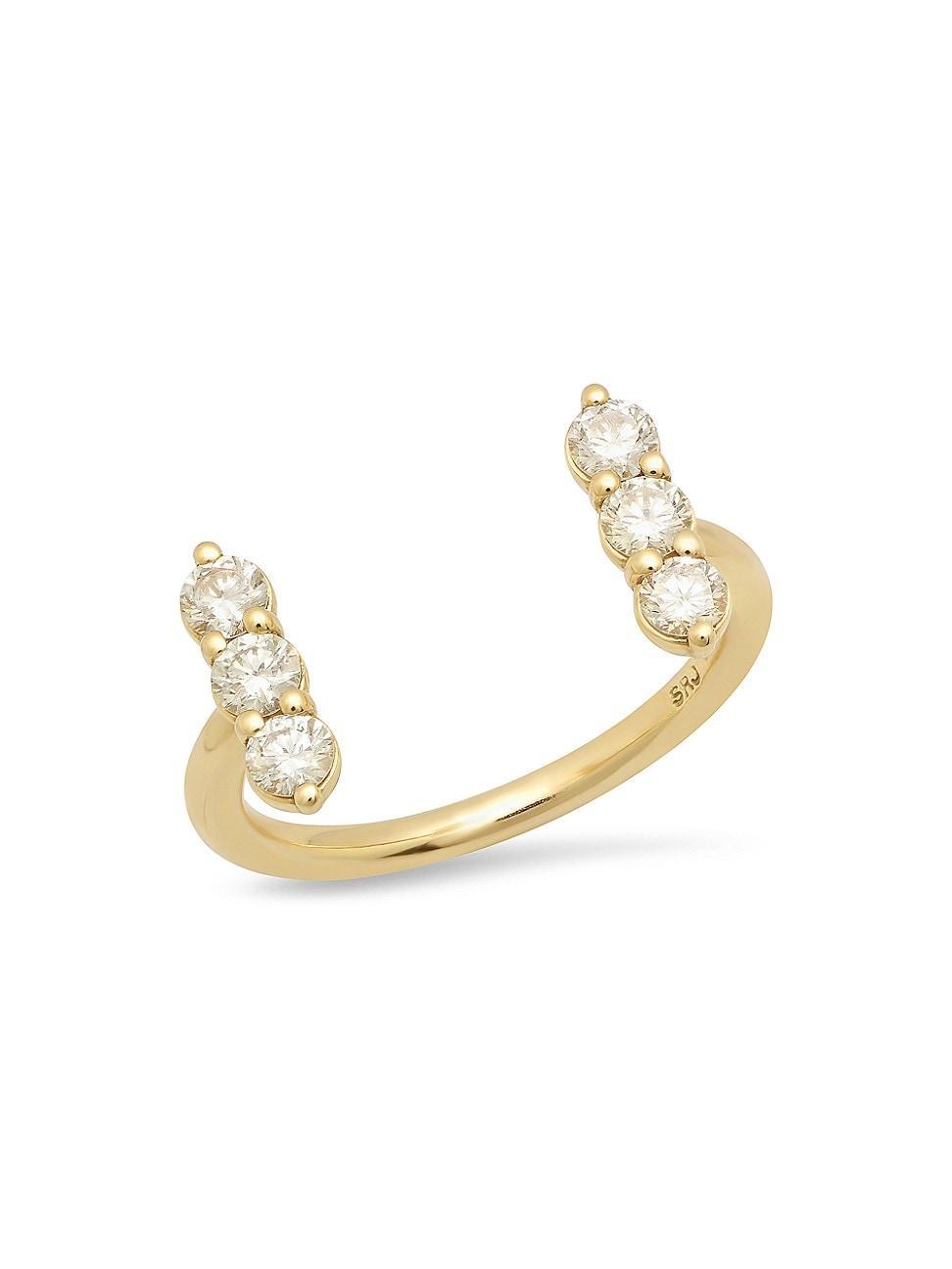 Womens 14K Yellow Gold & 0.55 TCW Diamond Floating Ring Product Image