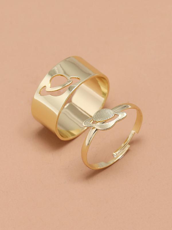 Punk Planet Shape Rings Accessories Product Image