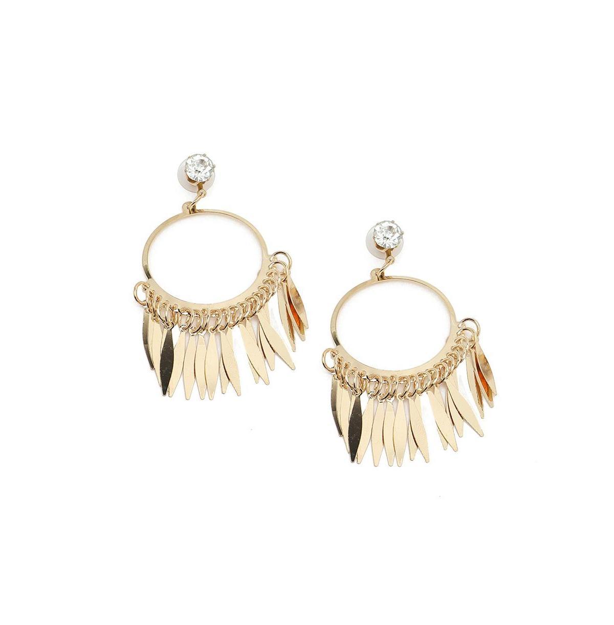 Sohi Womens Gold Foliage Drop Earrings Product Image