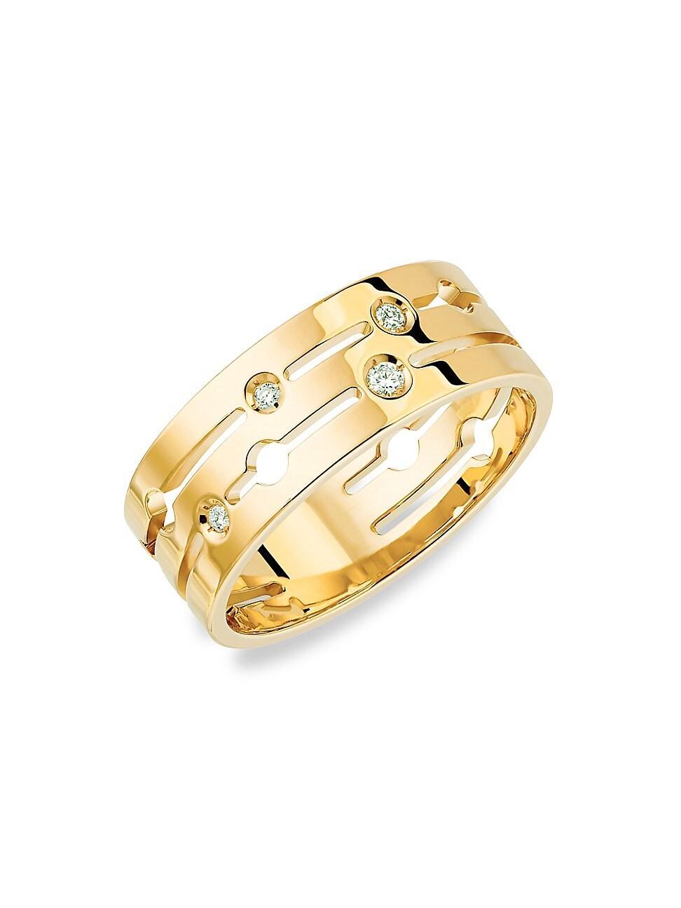 Womens Pulse Dinh Van 18K Yellow Gold & Diamond Medium Ring Product Image