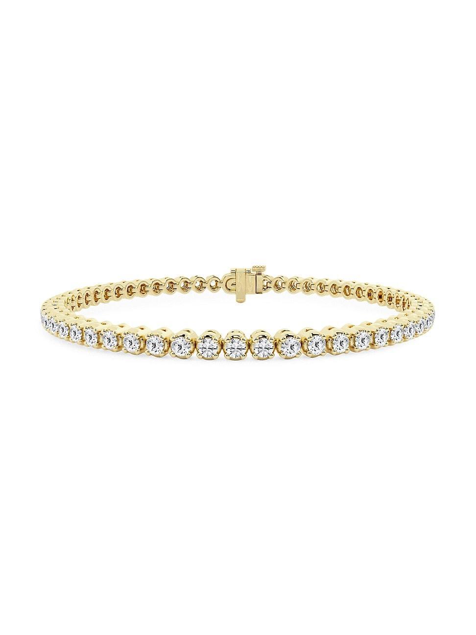 Womens 14K Yellow Gold & Round Lab-Grown Diamond 4-Prong Tennis Bracelet/2.00-15.00 TCW Product Image