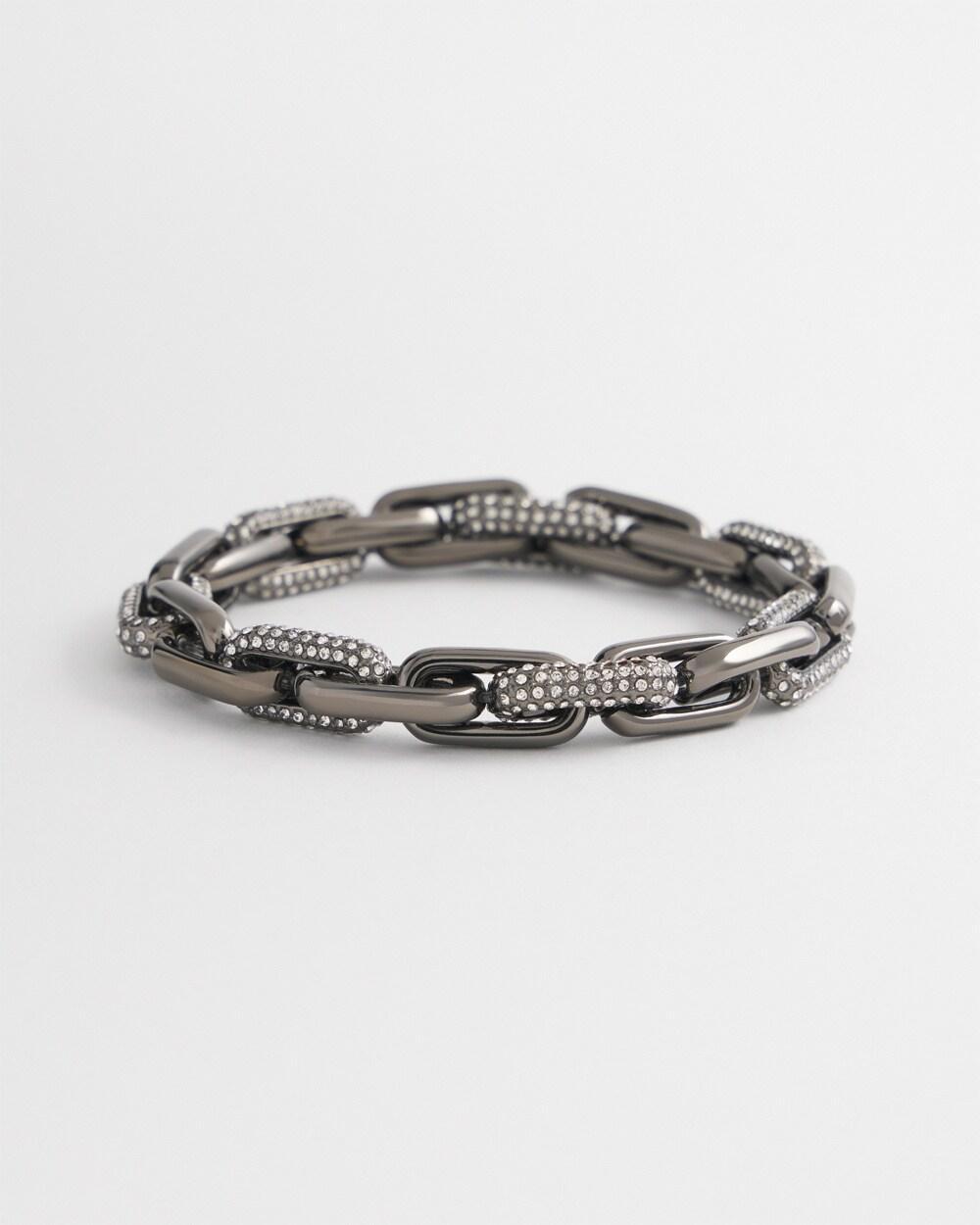 Hematite Link Pavé Stretch Bracelet Product Image