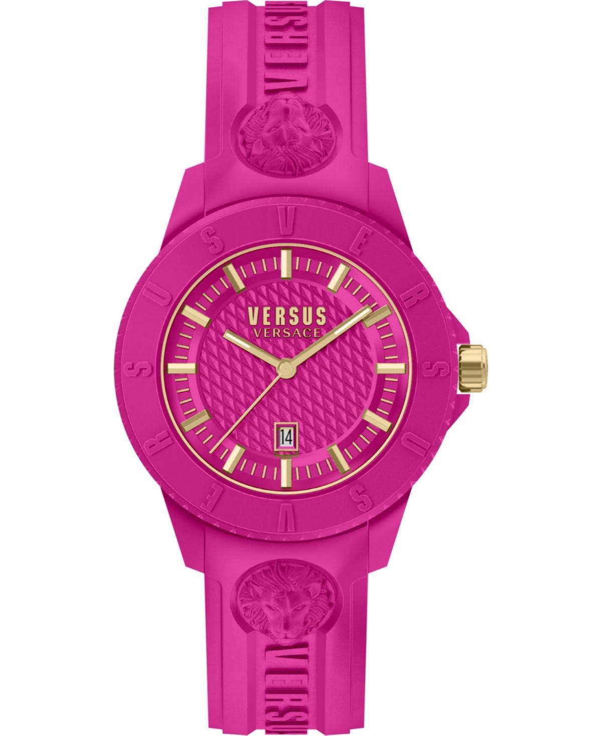 Versus Versace Mens Tokyo Silicone Date Quartz Pink Silicone Strap 42mm Product Image