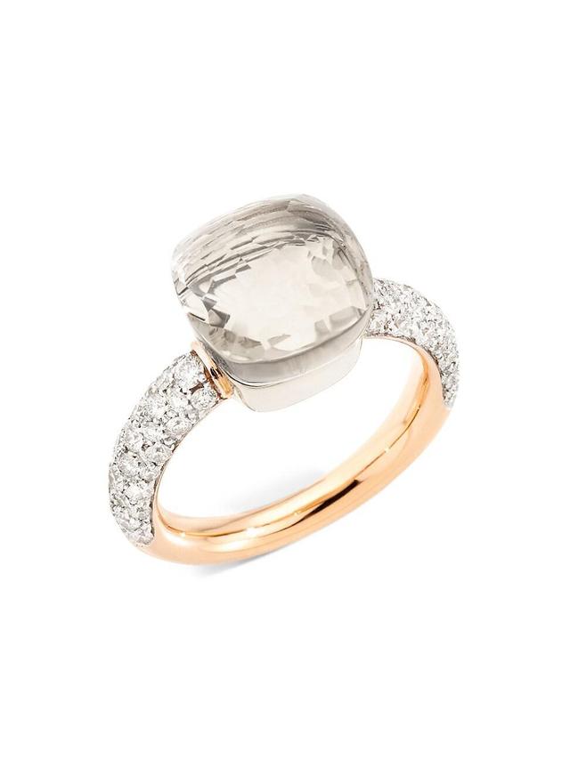 Womens Nudo Classic White Topaz, Diamond, 18K White Gold & 18K Rose Gold Ring Product Image