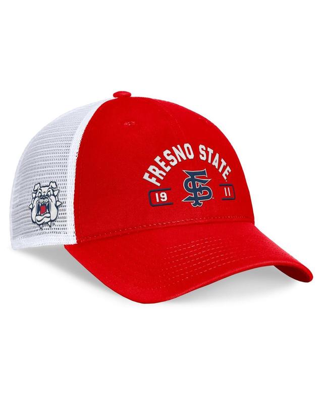 Top of the World Mens Red Fresno State Bulldogs Free Kick Trucker Adjustable Hat - Red, White Product Image