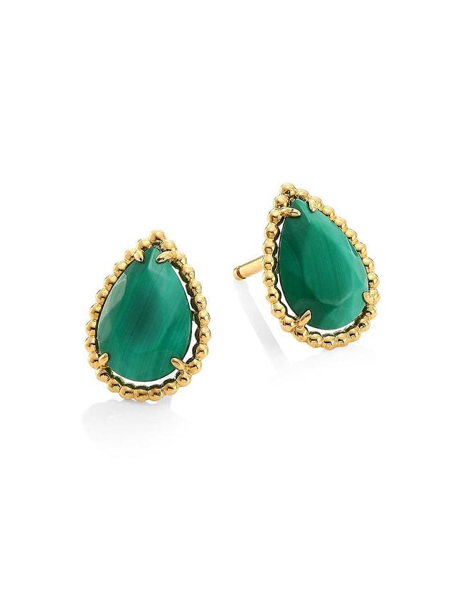 Womens Serpent Bohme 18K Yellow Gold & Malachite Stud Earrings Product Image