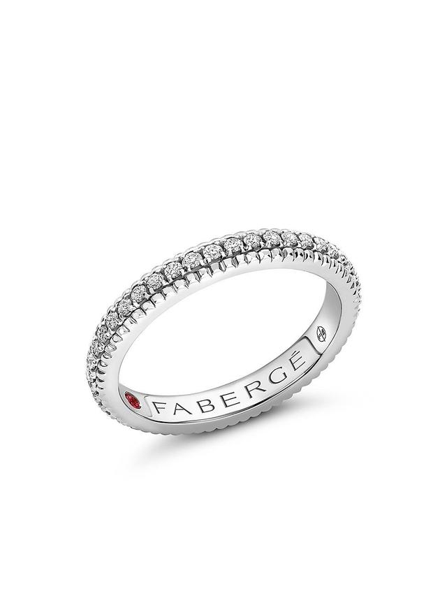 Womens Colors of Love White Gold Diamond Fluted Eternity Ring Product Image