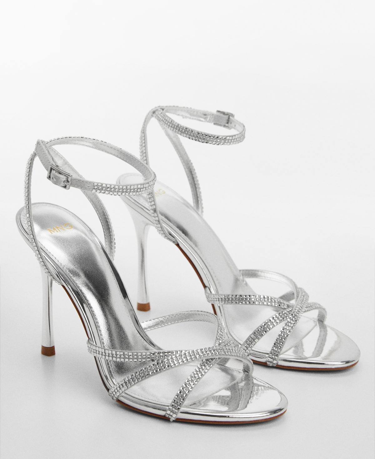 Mango Womens Strap Rhinestone Sandals Product Image