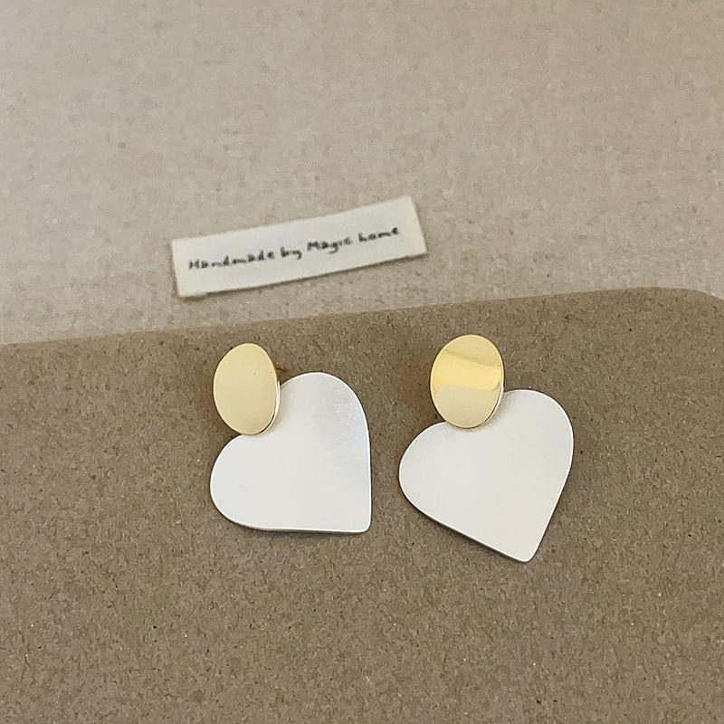 925 Sterling Silver Heart Drop Earring Product Image